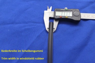 Keder für Scheibengummi MATT-Schwarz, 50m Rolle